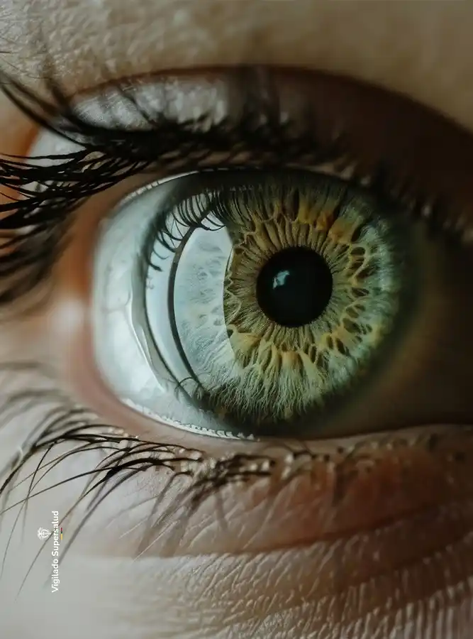 Primer plano de ojo humano de color verde