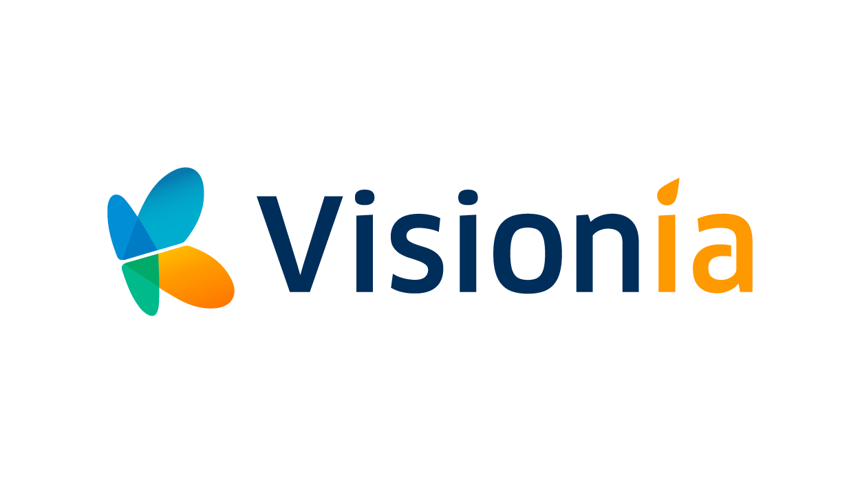Logo Visionía, Innovación para tus ojos, dedicación para tu vida.